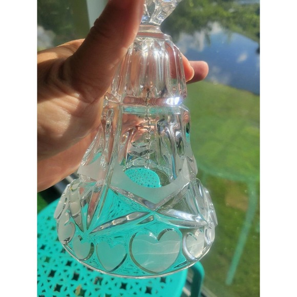 Vintage Echt Bleikristall Lead Crystal Heart Bell Made in West Germany 7”T - Picture 7 of 9